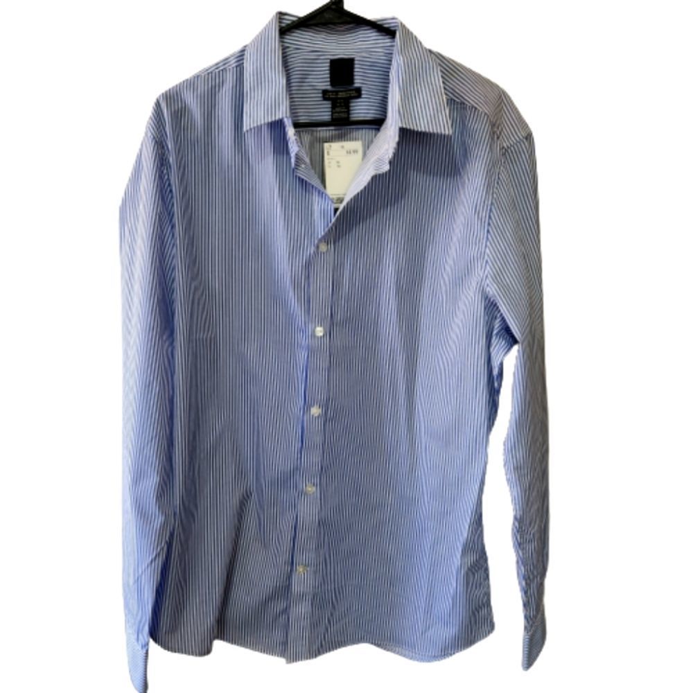 Men's H&M Blue stripped button up Size XL